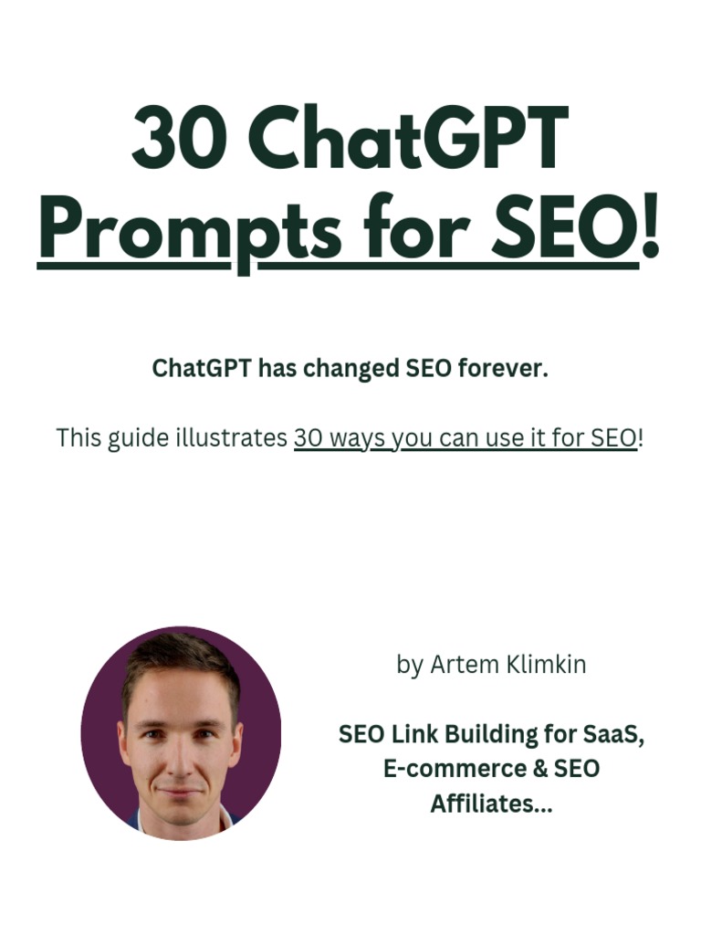 30 ChatGPT Prompts for SEO Success | PDF