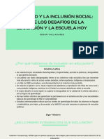 La Equidad y La Inclusión Social Uno de Los Desafíos de La Educación y La Escuela Hoy PDF