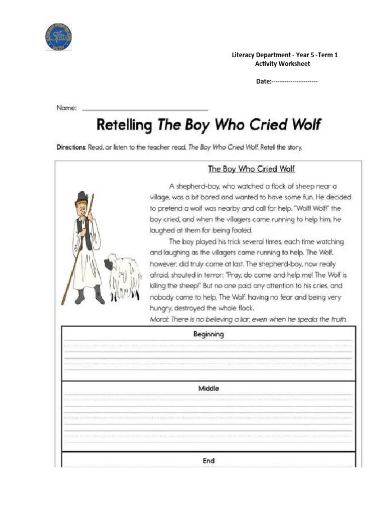 Retell A Story Worksheet 1 | PDF