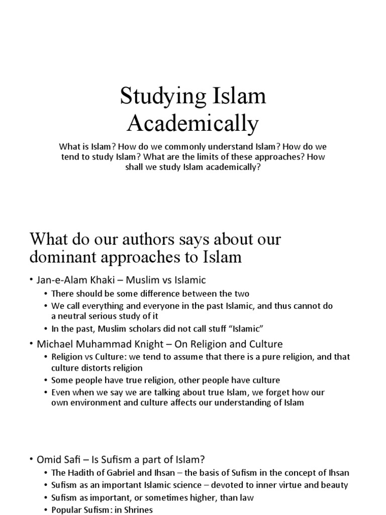 Understanding Islam: Academic Perspectives | PDF