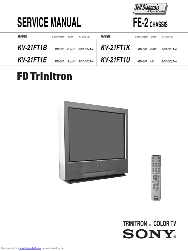 SONY KV21FT1K Service Manual PDF PDF Electrical Connector Ac