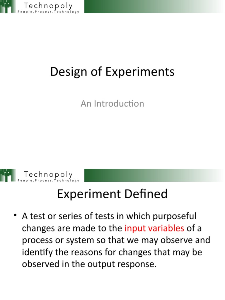 Design of experiments pdf