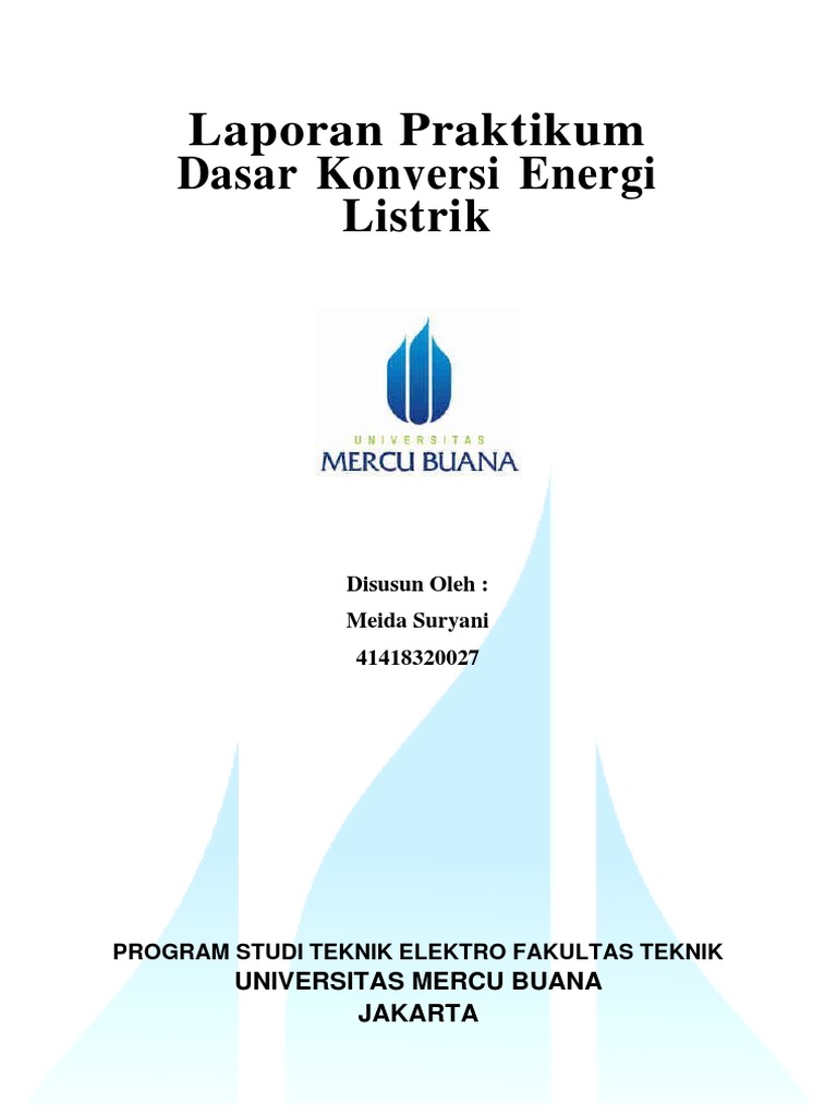 MODUL PRAKTIKUM DASAR KONVERSI ENERGI LISTRIK-Meida PDF | PDF