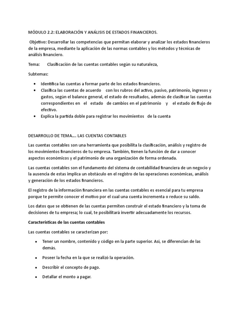 Análisis y Clasificación de Cuentas Contables | PDF | Contabilidad ...