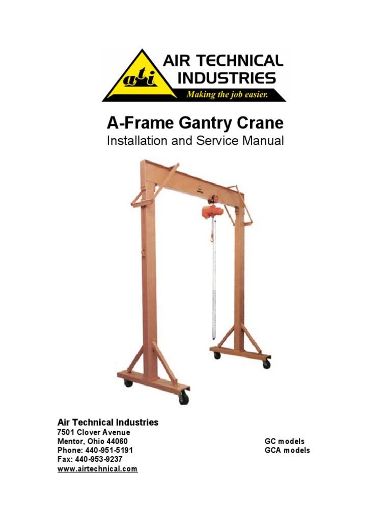 GCA Gantry Crane Installation Manual | PDF
