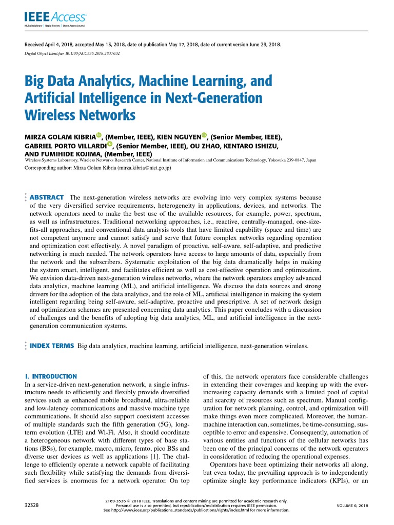 Big Data & AI in Wireless Networks | PDF