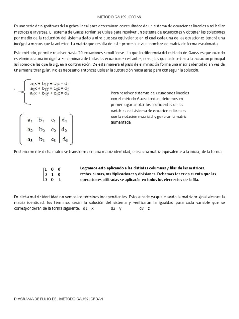 Metodo Gauss Jordan | PDF