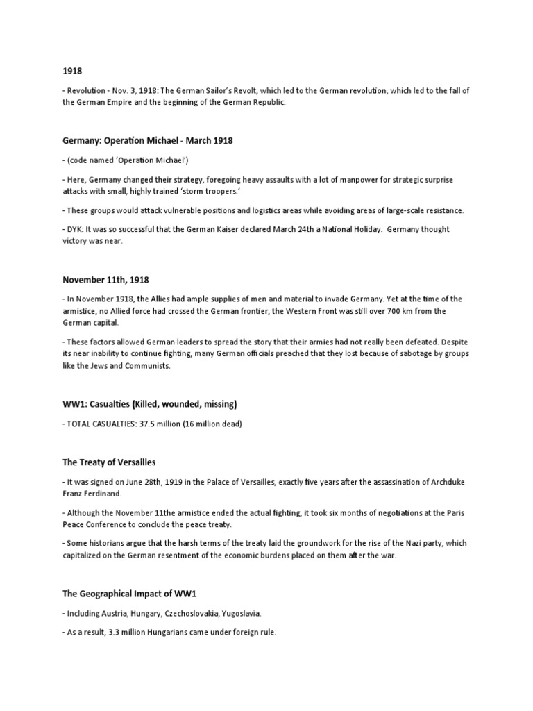 History Notes History Catherine Doyle.docx PDF World War I