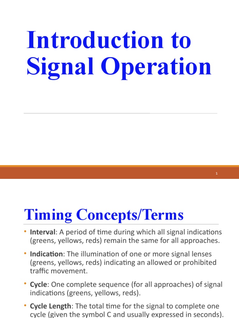 Traffic Signal Timing Basics | PDF