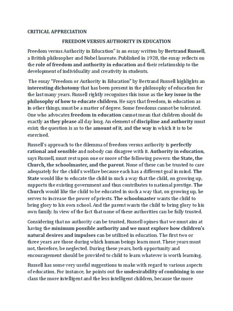 CRITICAL APPRECIATION of F VS A in Education PDF | PDF | Evidence ...