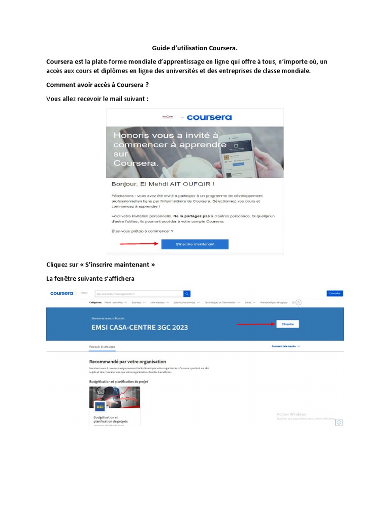 Guide d'inscription à Coursera | PDF