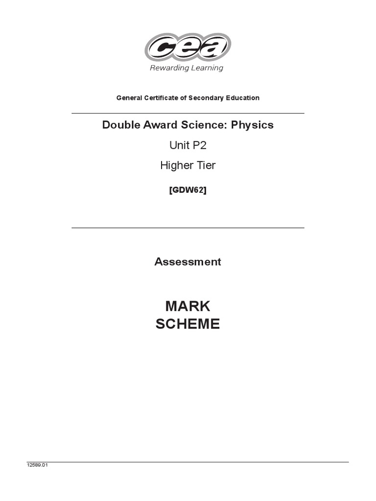 P2 Physics Mark Scheme 2022 | PDF
