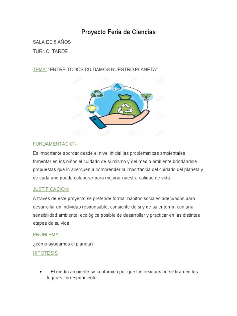 Proyecto Feria de Ciencias 2019 | PDF