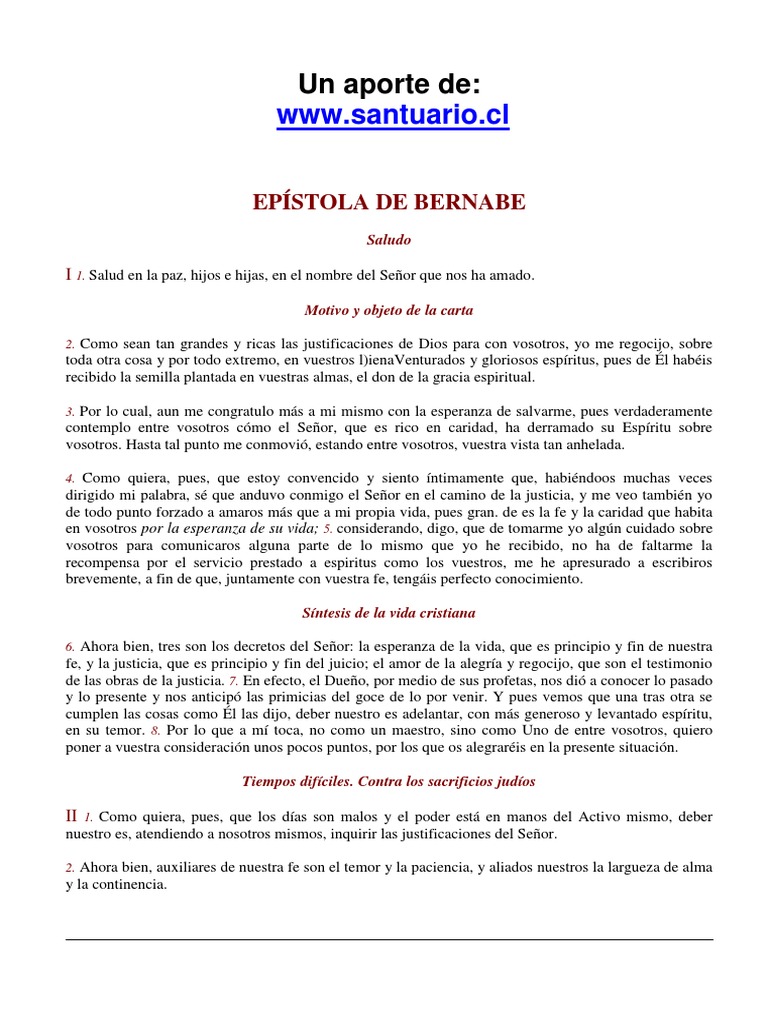 Epístola De Bernabé Pdf Jacob Moisés