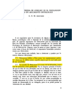 G. E. M. ANSCOMBE, Por Qué La Prueba de Anselmo en El Proslogion No Es Un Argumento Ontológico - Unlocked PDF