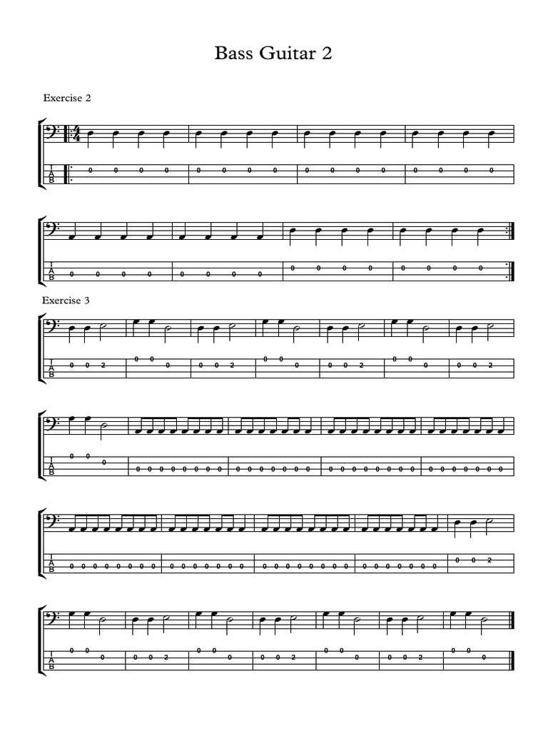 Bass Guitar Sheet 2 PDF | PDF