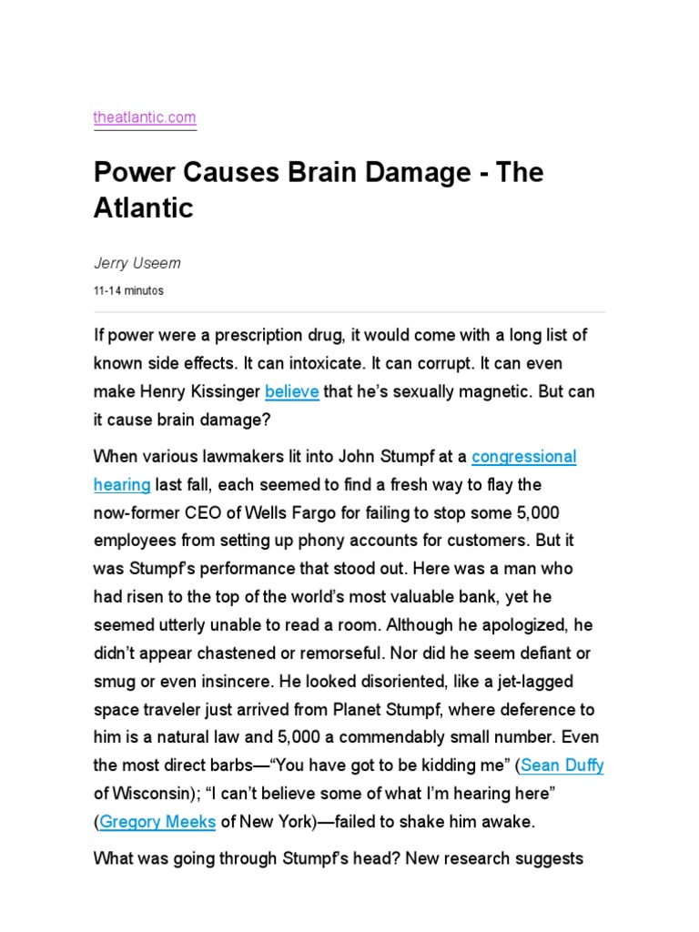 How Power Affects the Brain and Can Lead to Poor DecisionMaking PDF