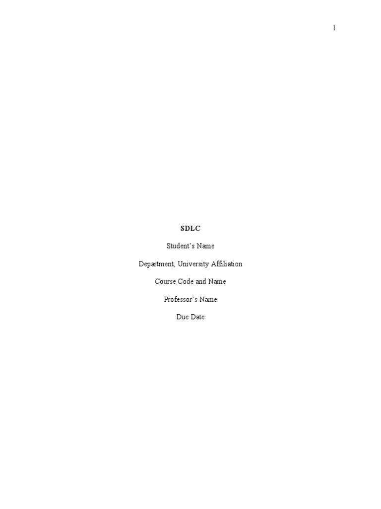 Systems development life cycle pdf