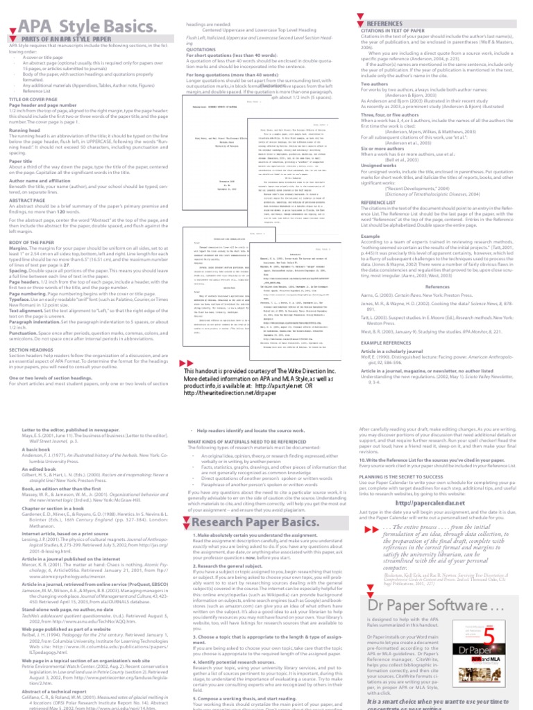 APA Style Paper Components Guide | PDF | Citation | Typefaces