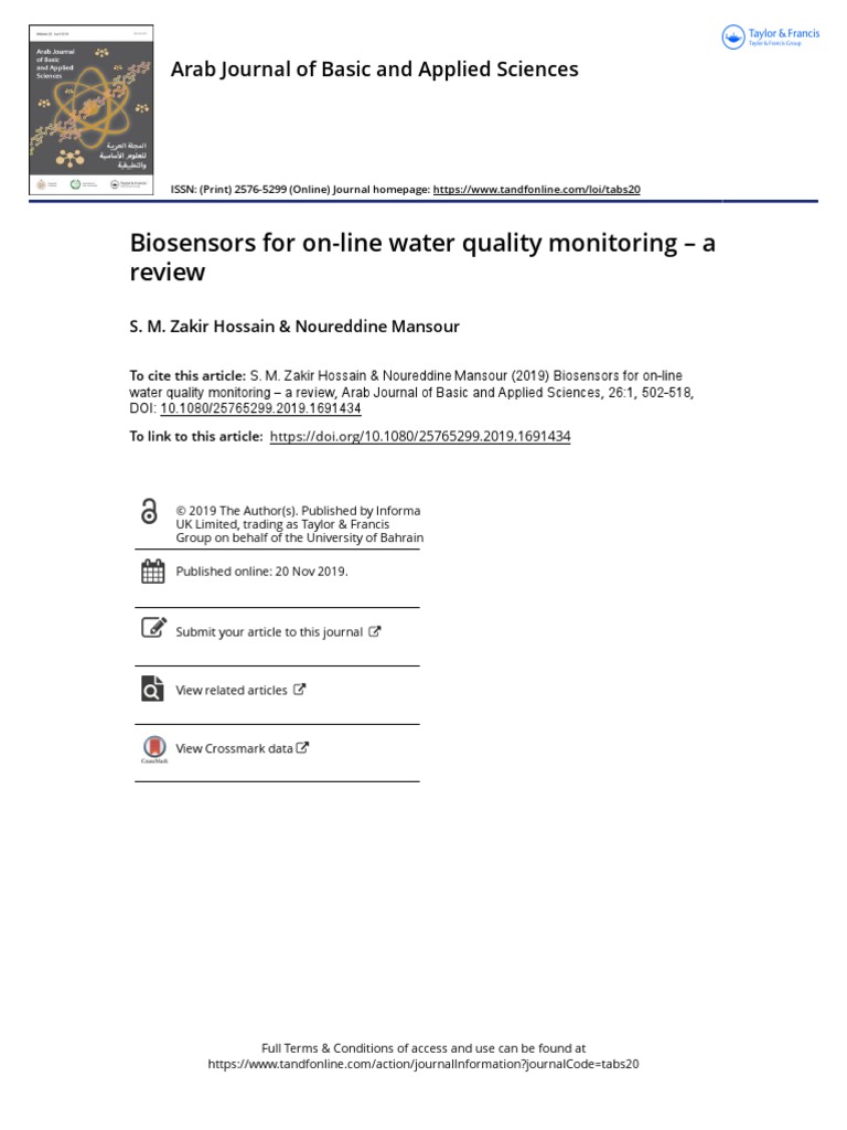 Biosensors For OnLine Water Quality Monitoring PDF PDF