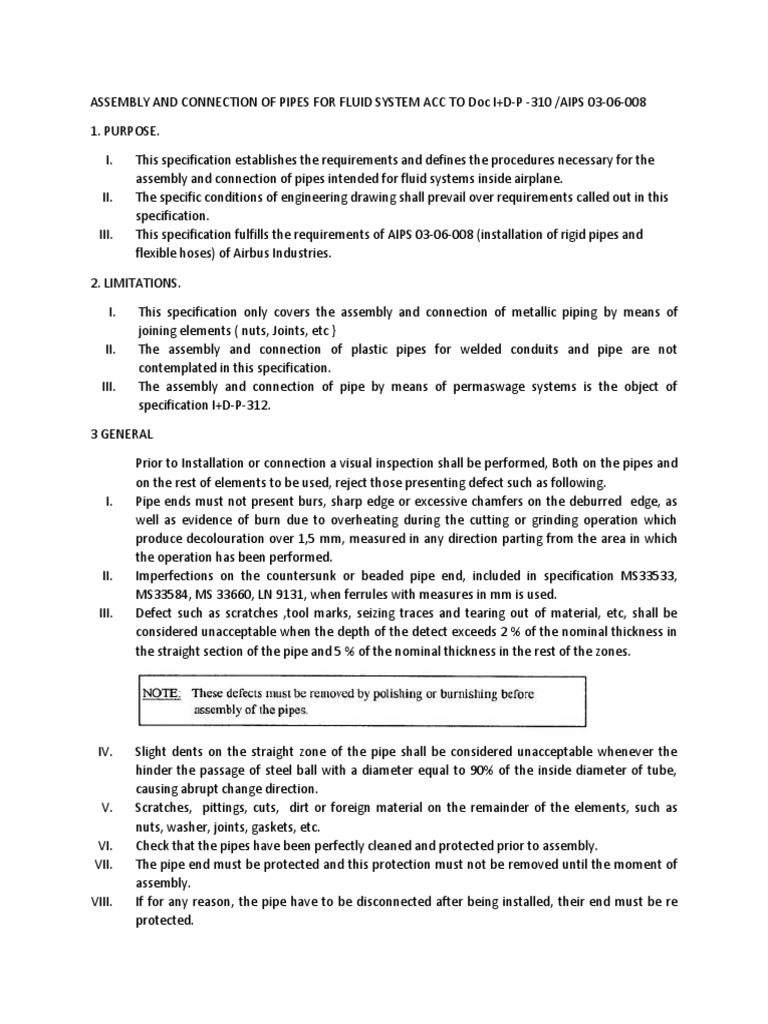 Fluid System Pipe Assembly Guidelines | PDF
