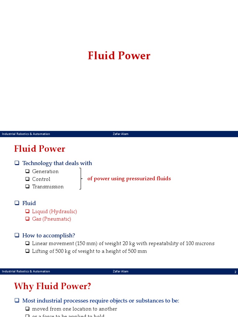 Lecture 2 Fluid Power PDF PDF