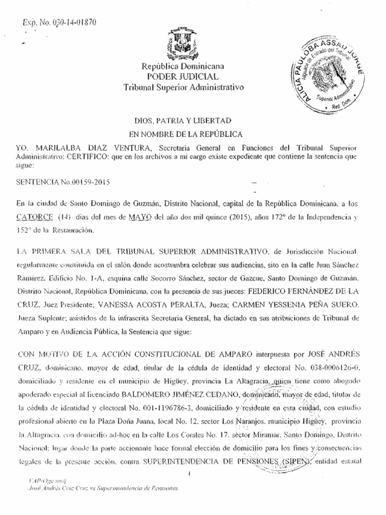 Sentencia No. 00159-2015 PDF | PDF