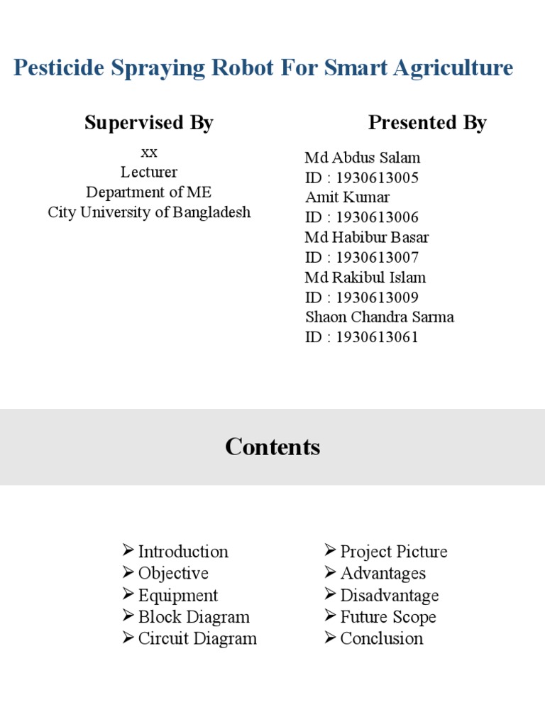 Spraying Robot | PDF | Pesticide | Sensor