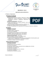 Ingreso 2023 - Programa Matemática v1 PDF