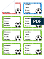 Etiquetas Escolares Gratis Futbol Verde PDF