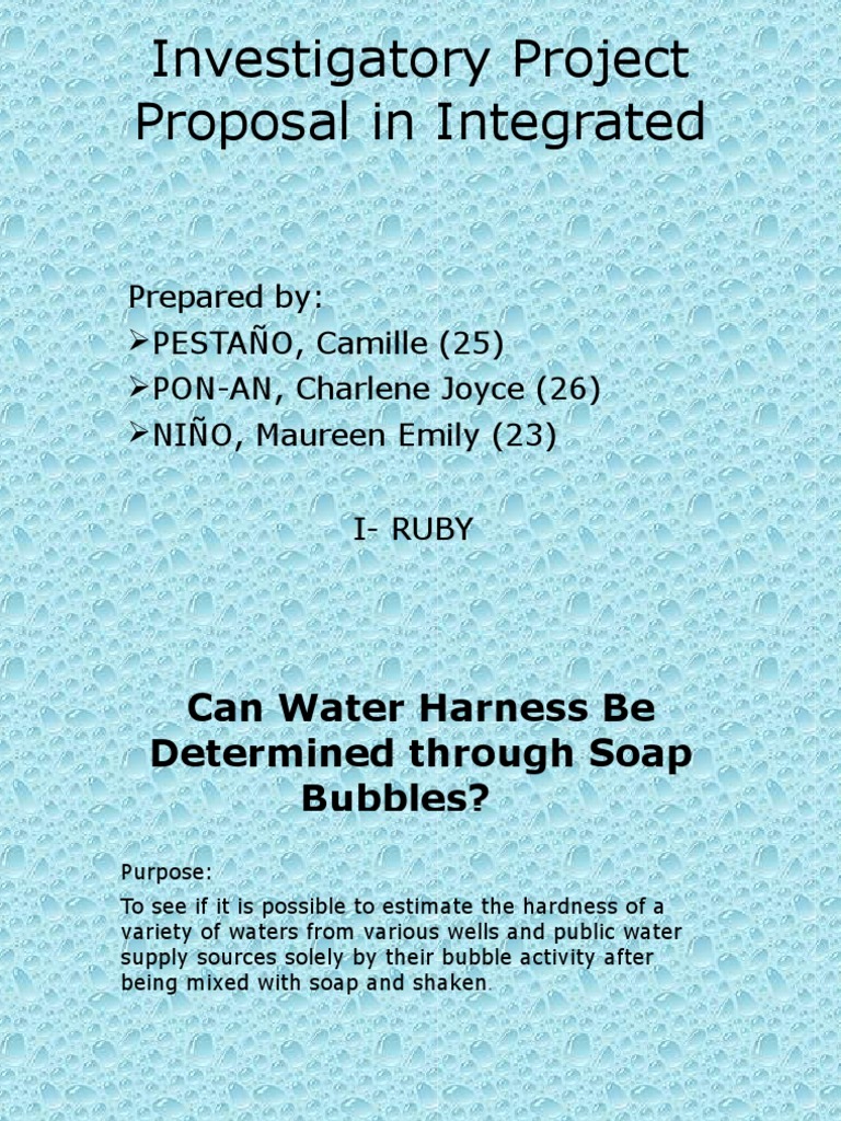 Title proposal for science investigatory project picture