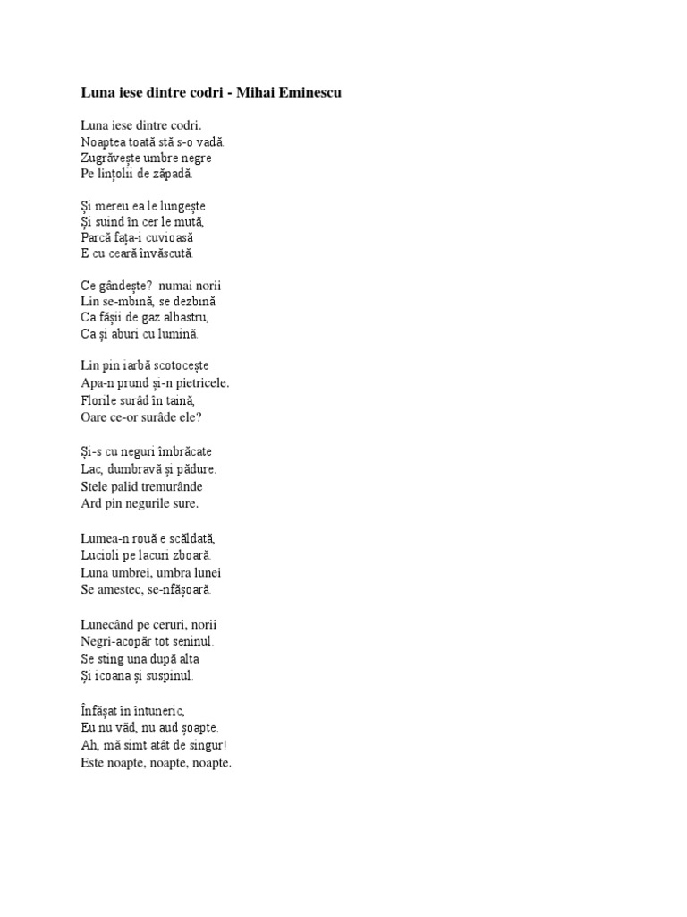 Luna Iese Dintre Codri PDF | PDF