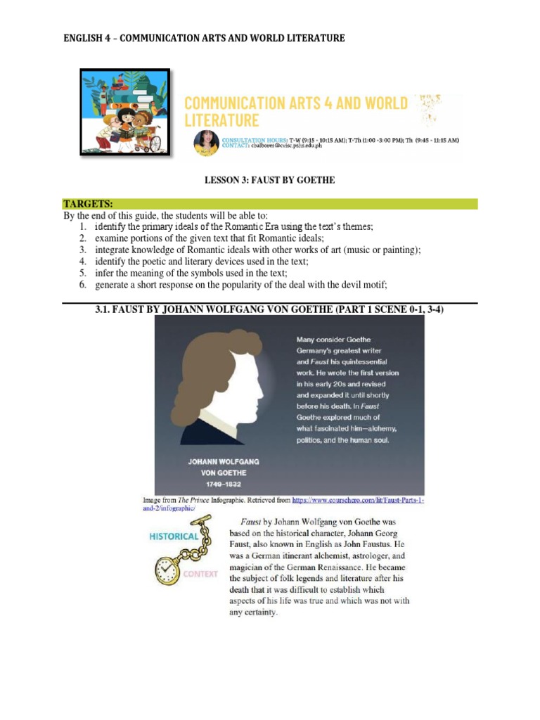 Lesson 3 Faust by Goethe PDF PDF Faust Poetry