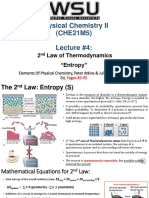Lecture 5 - 2nd Law of Thermodynamics - Entropy - 2022 PDF