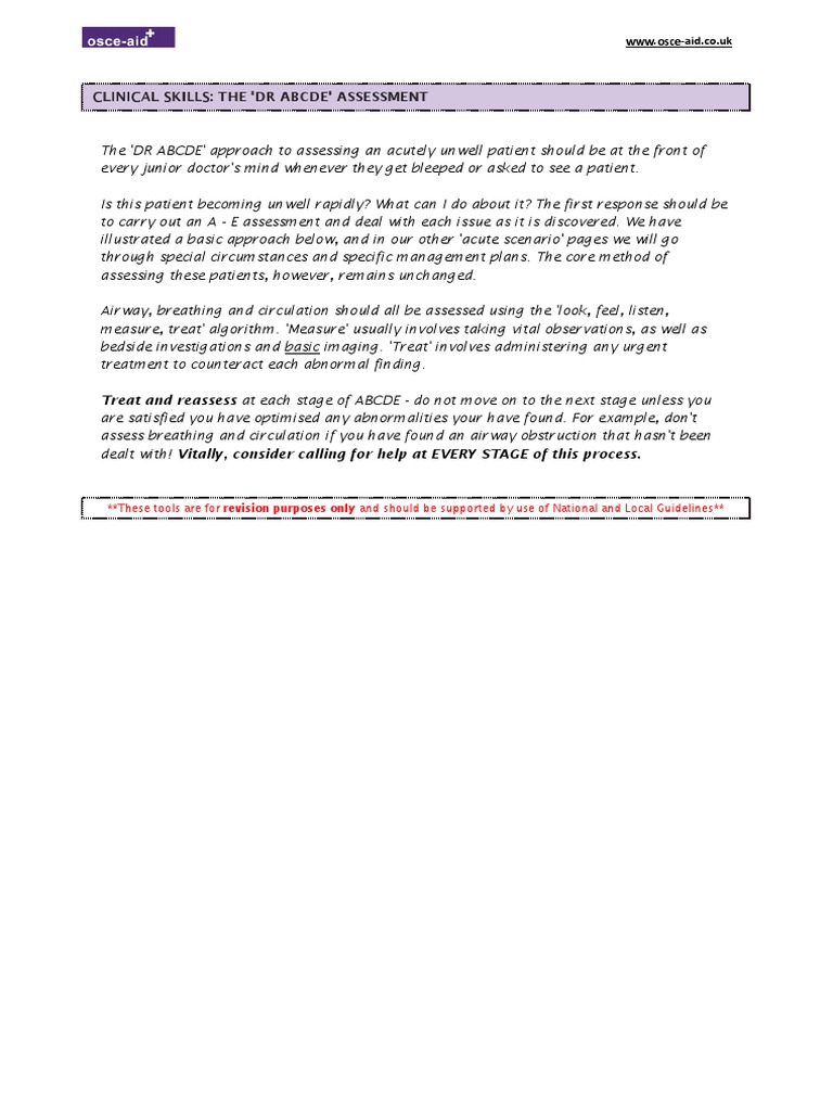 Osce Abcde | PDF | Shock (Circulatory) | Respiratory Tract