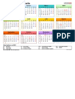 Calendario 2023 Horizontal Ano en Un Vistazo en Color