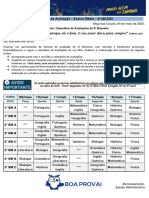 Calendário de Avaliação do 2o Bimestre Ensino Médio