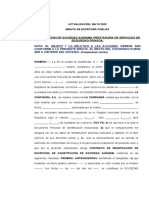 Minuta de Modificacion de Escritura Publica de Constitucion de Sociedad Anonima