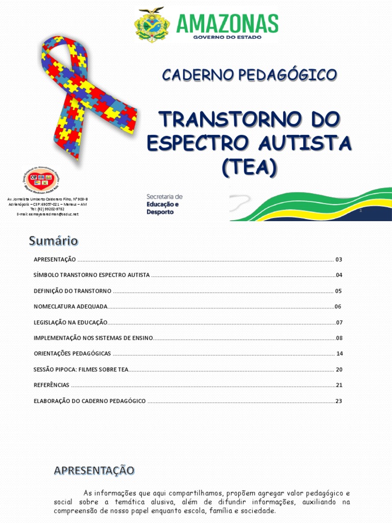 Caderno Pedagógico: Transtorno do Espectro Autista | PDF