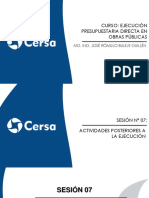 Ejecución Presupuestaria Directa en Obras Públicas - Sesión 07 - Actividades Posteriores A La Ejecución PDF