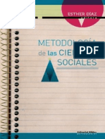 Esther Diaz - Metodología de Las Ciencias Sociales PDF