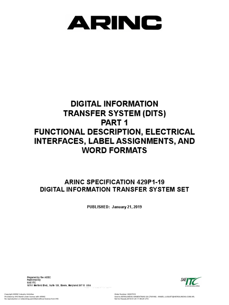 Arinc 429p1 PDF | PDF