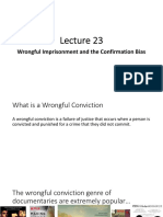 SOCI327 Lecture 23 Corrections 5 Wrongful Imprisonment and The Confirmation Bias PDF