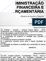 Administração Financeira E Orçamentária: Estágios Da Receita e Despesa