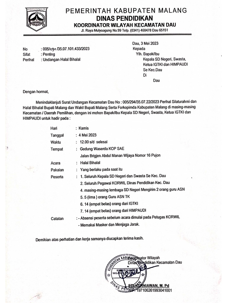 undangan halal bihalal bupati PDF