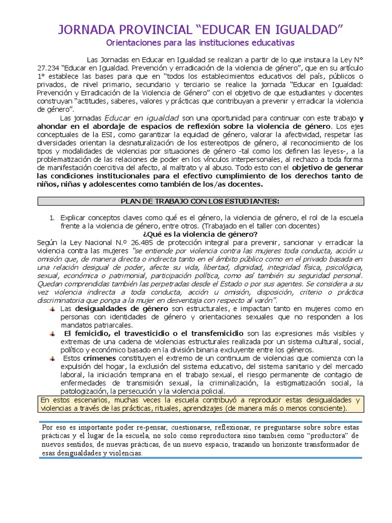 Las Jornadas En Educar En Igualdad Ees 172 Pdf La Violencia Contra