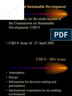 Energy and Sustainable Development: A Key Theme For The Ninth Session of The Commission On Sustainable Development-CSD 9