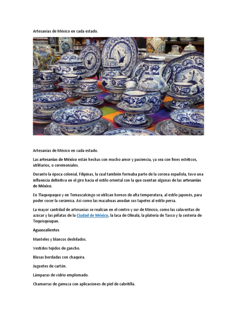 Artesanías de México en Cada Estado | PDF