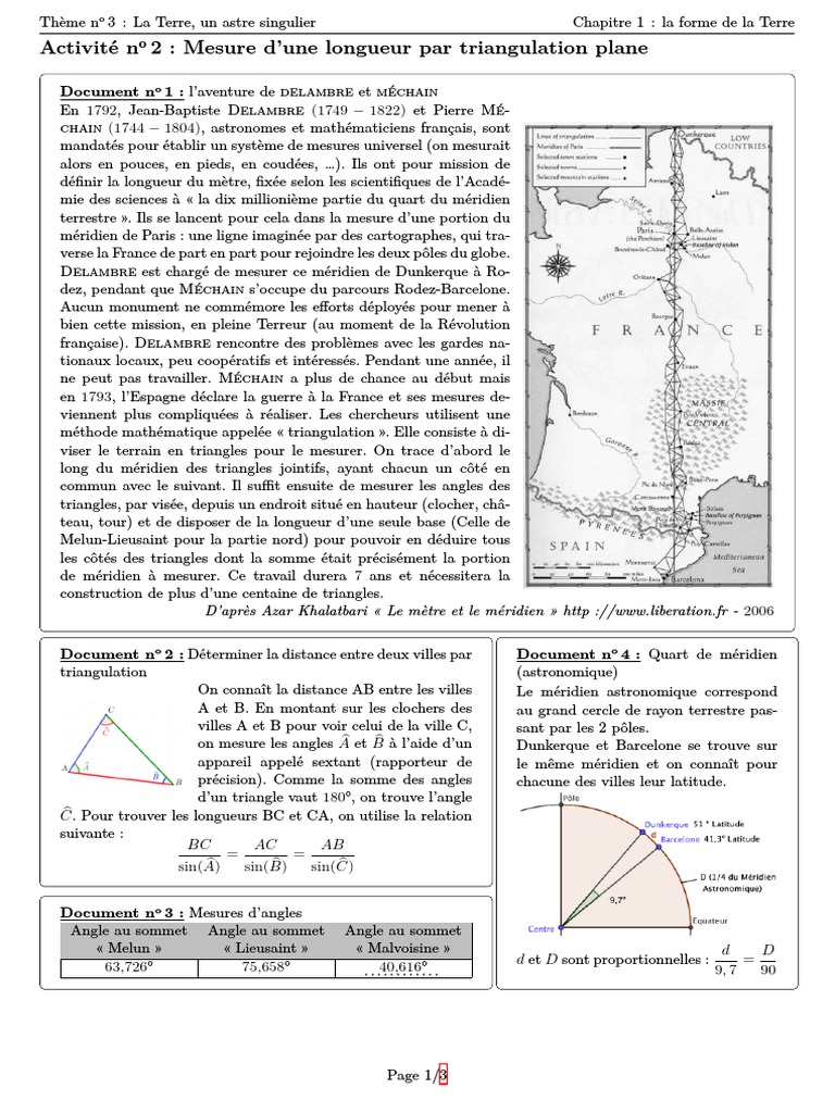 Triangulation pour mesurer la Terre | PDF