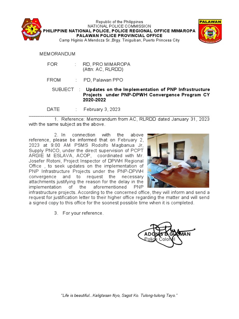 Updates on PNP Infrastructure Projects | PDF | Social Science